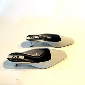 Zara Heeled Sandals, Size 38, Baby Blue color, Unworn
